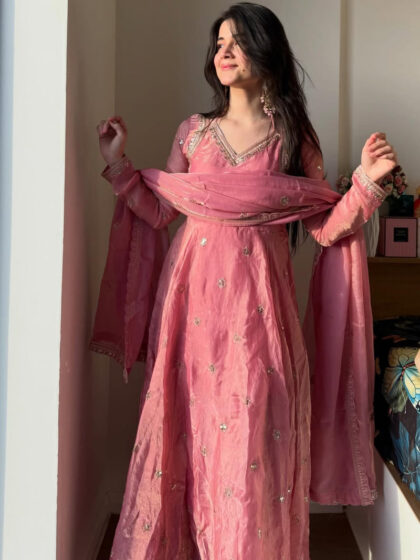 Gunjan Pink Blush Ethnic Anarkali Suit